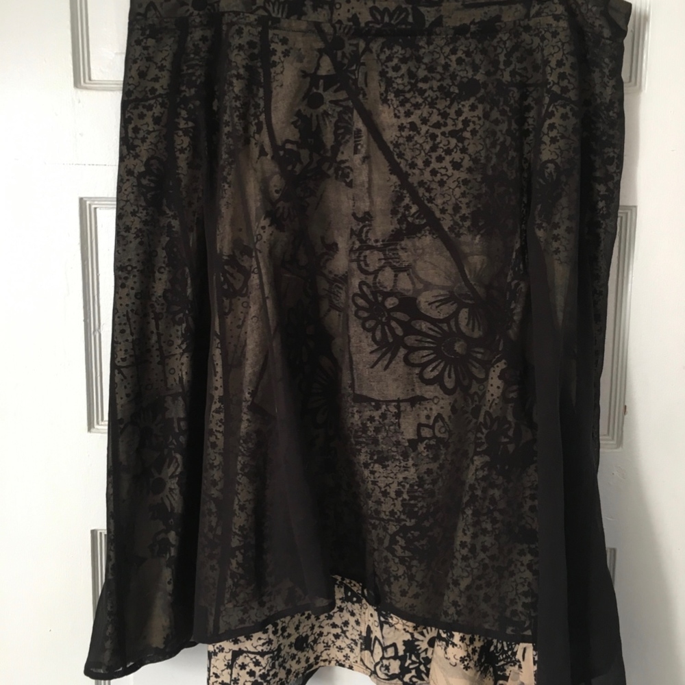 Cividini Skirt layered sheer black & cream s 12